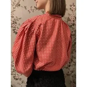 トップス vintage yves saint laurent red blouse s-l400.jpg